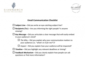 Email Communication Checklist - six words communication