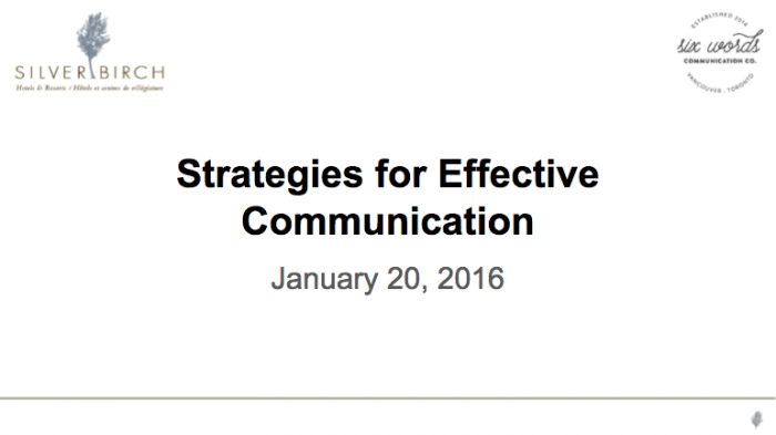 Strategies For Effective Communication - Six Words Communication